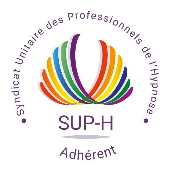 Logo du Syndicat Unitaire des Professionnels de l’Hypnose (SUP-H) indiquant qu’Émilie Raguin est adhérente au syndicat professionnel des hypnothérapeutes.